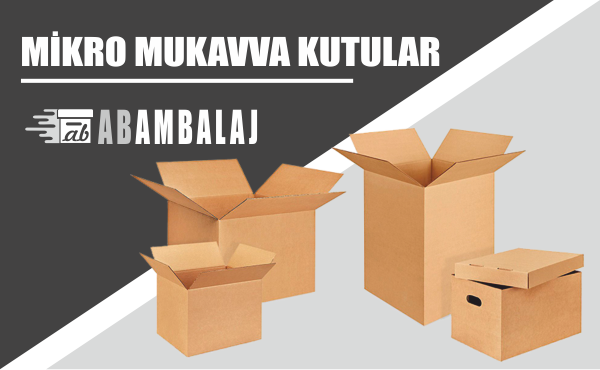 Mikro mukavva kutular ufak boyutlara sahip malzemelerin  taşınması için kullanılan oluklu ambalaj ile üretilir